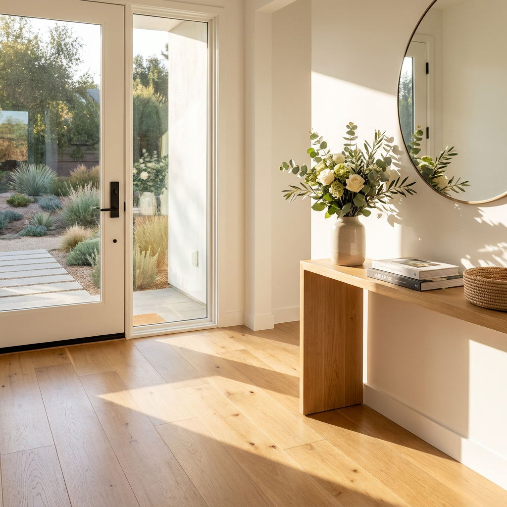 Warm sunlit entryway