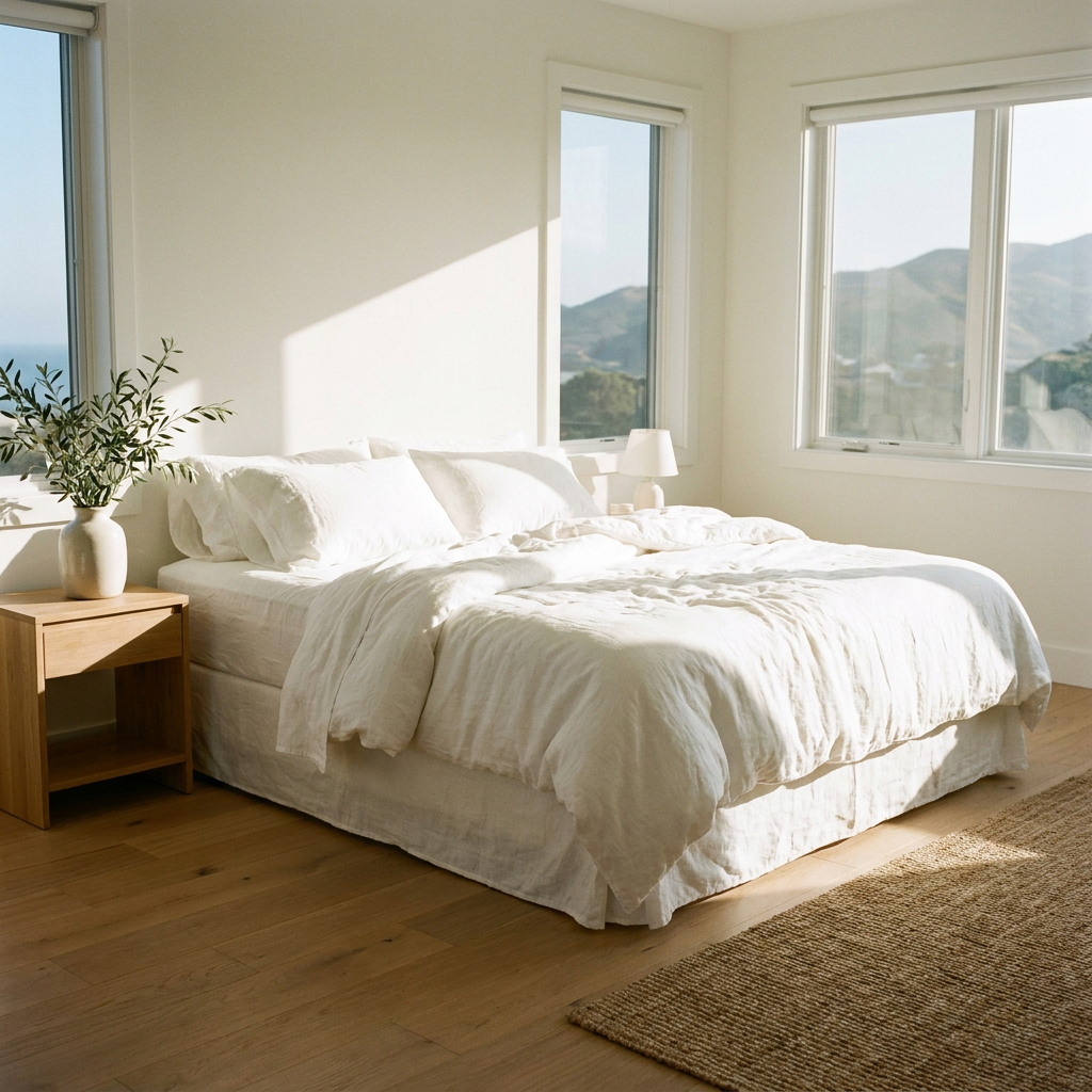 Freshly-cleaned bedroom