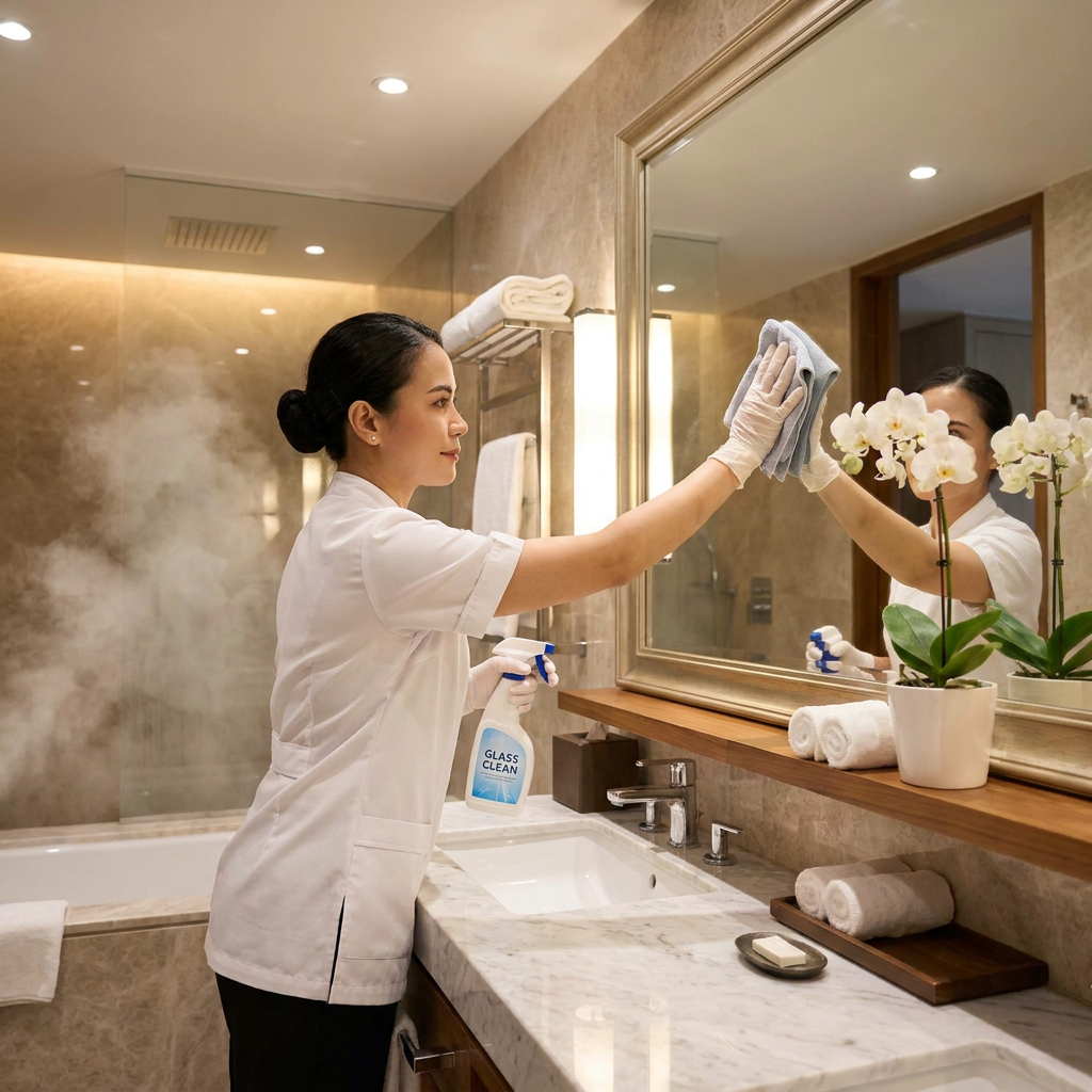 Morpaige cleaner polishing bathroom mirror